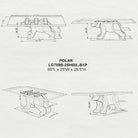 Dining Table with Polar Steel Table Base for Large Wooden Top - 3D Drawings