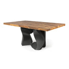 Dining Table with Rocky 28.5" H Metal Table Base - butcher block table top white background