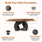 Features of Dining Table with Rocky 28.5" H Metal Table Base