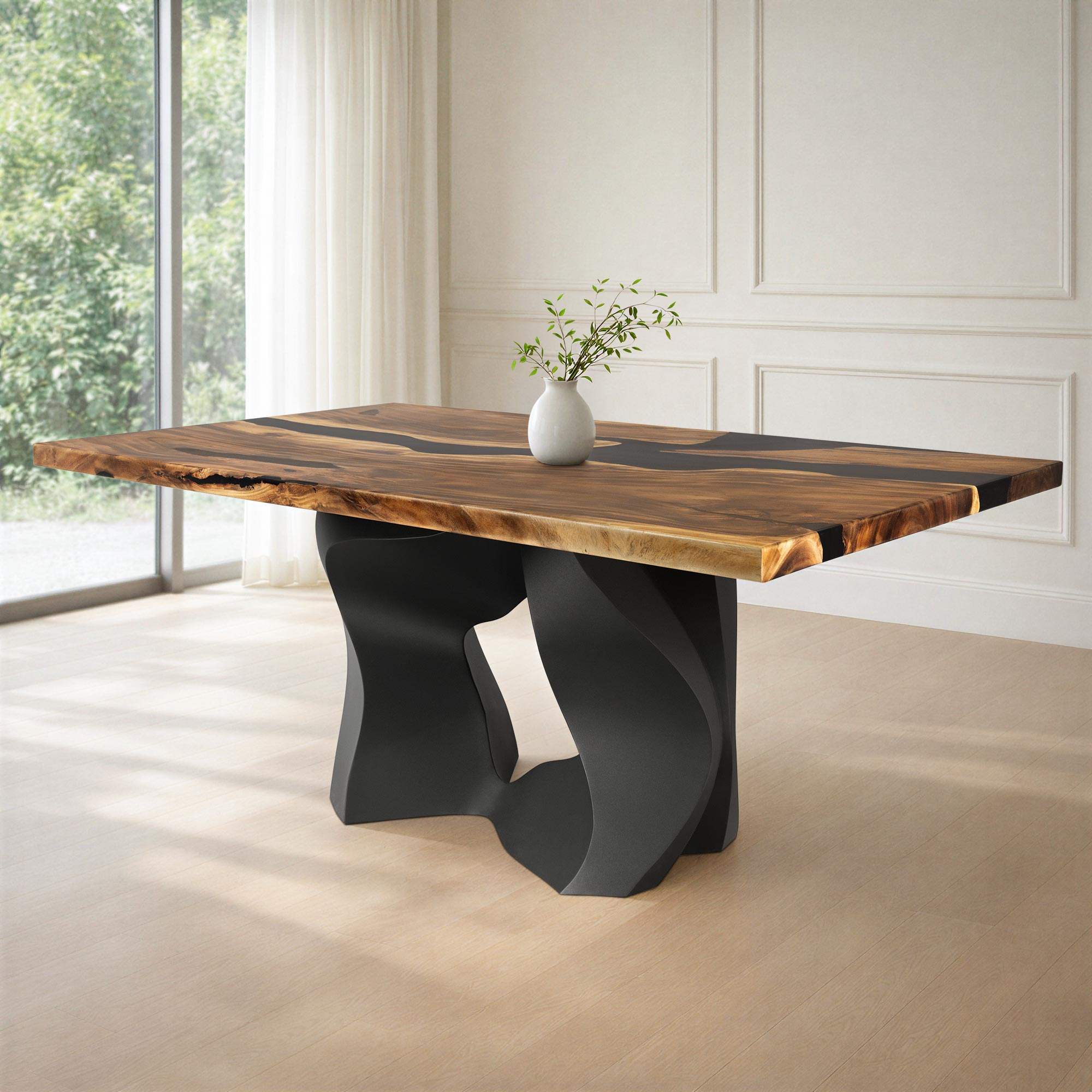 Dining Table with Rocky 28.5" H Metal Table Base - thumb