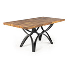 Dining Table with Spey 28.5" H Steel Table Base - butcher block table top side white background