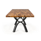 Dining Table with Spey 28.5" H Steel Table Base - butcher block table top white background