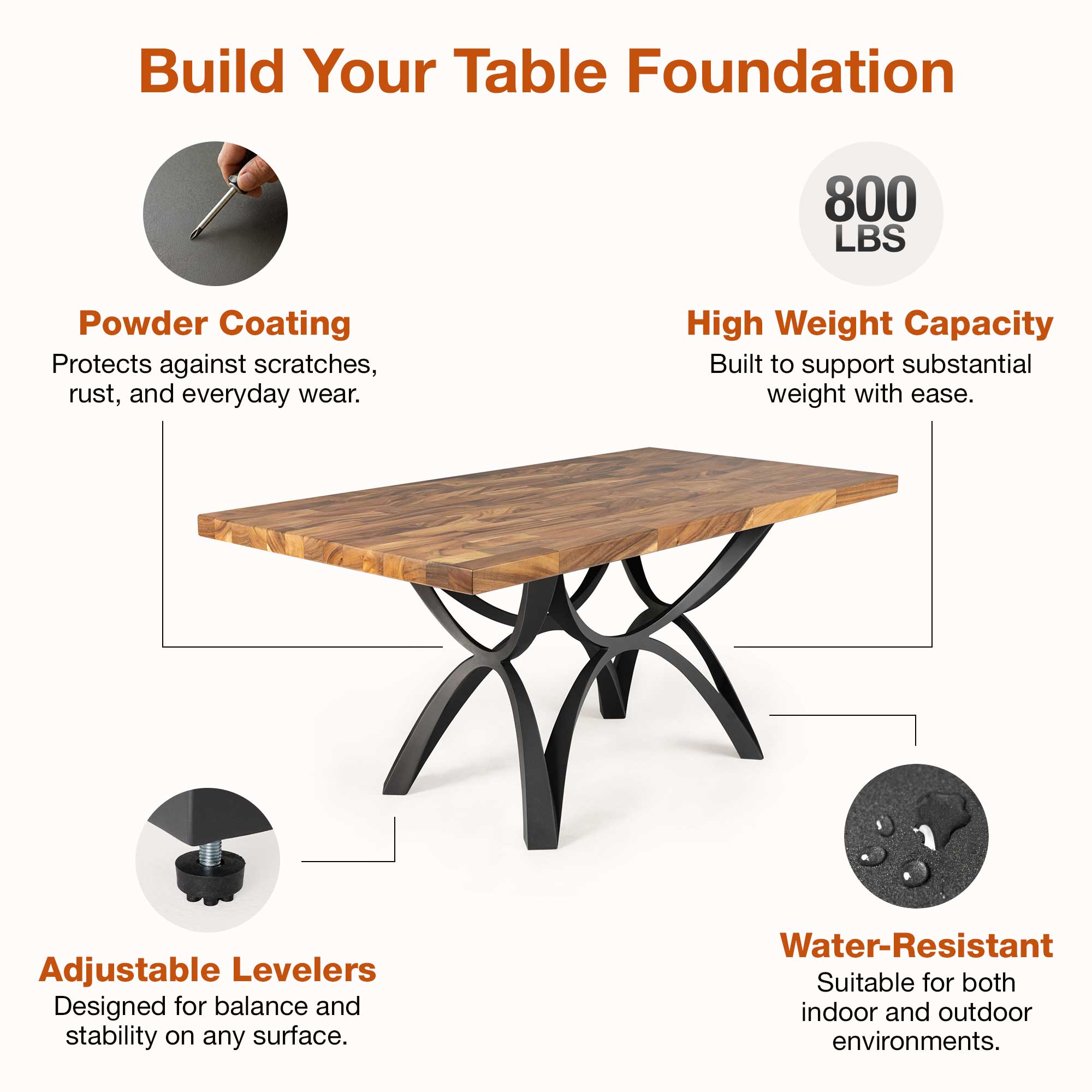 Features of Dining Table with Spey 28.5" H Steel Table Base 