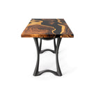 Dining Table with Tangen 28.5" H Metal Table Legs - epoxy table top side white background