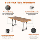 Features of Dining Table with Tangen 28.5" H Metal Table Legs Features