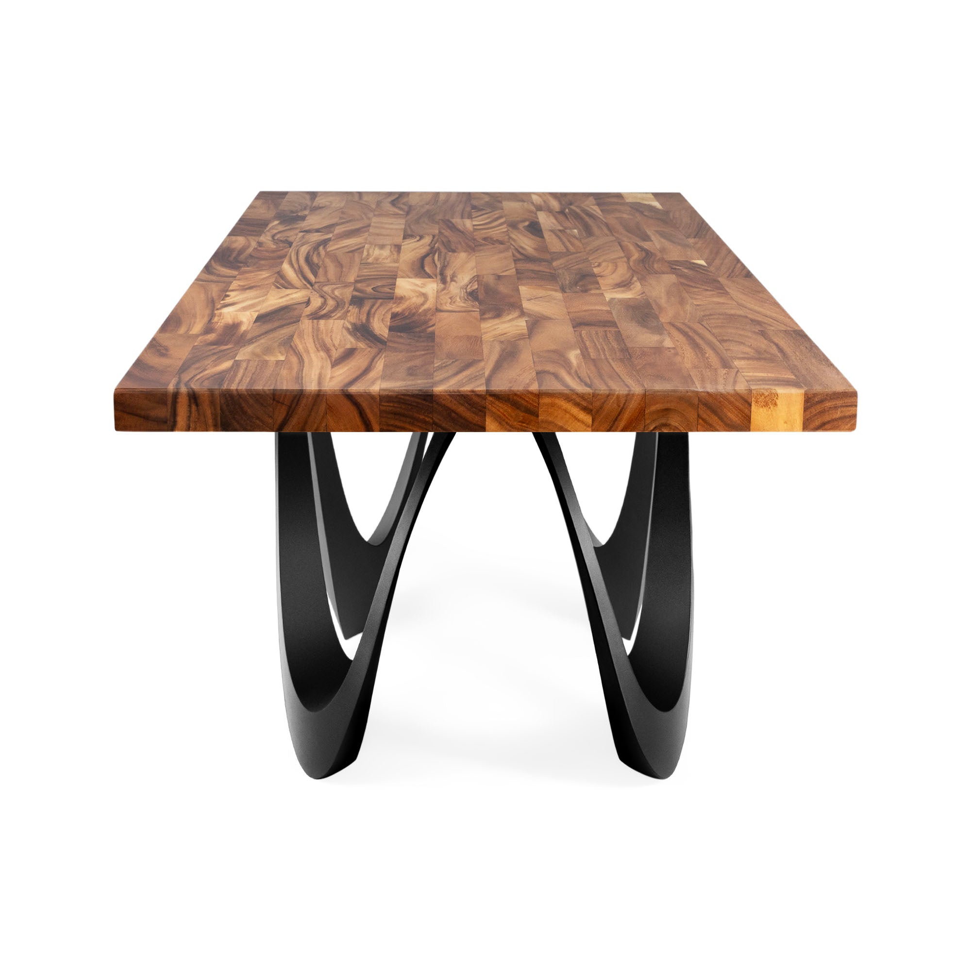 Dining Table with Wavea 28.5" H Metal Table Base - top angle white background 