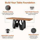 Features of Dining Table with Wavea 28.5" H Metal Table Base