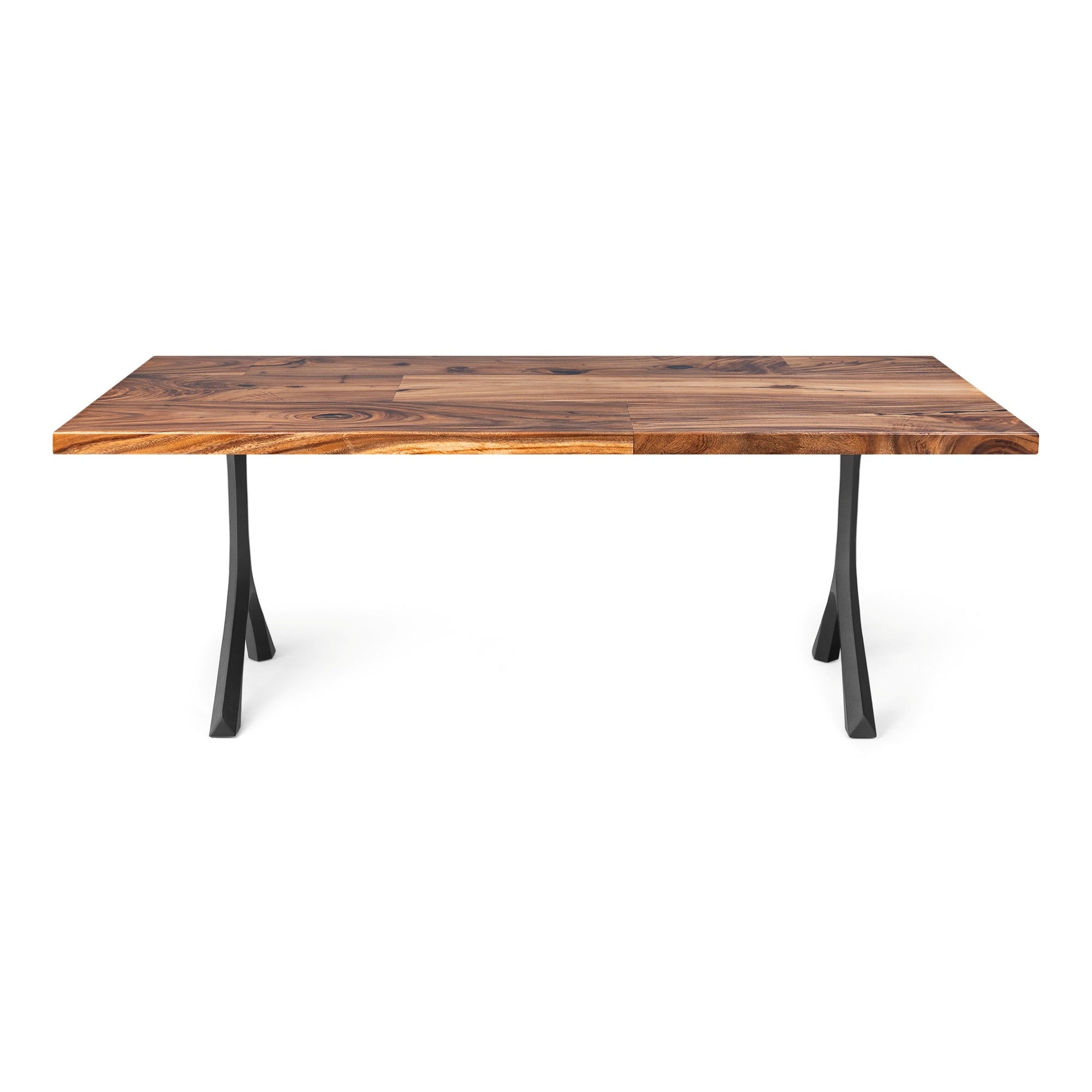 Dining Table with Wilis 28.5" H Steel Table Legs - natural wood table top center white background