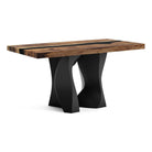 End Table 29" or 48" with Carved Rock Steel Base - 301 Rocky - SRE 48x24 White background