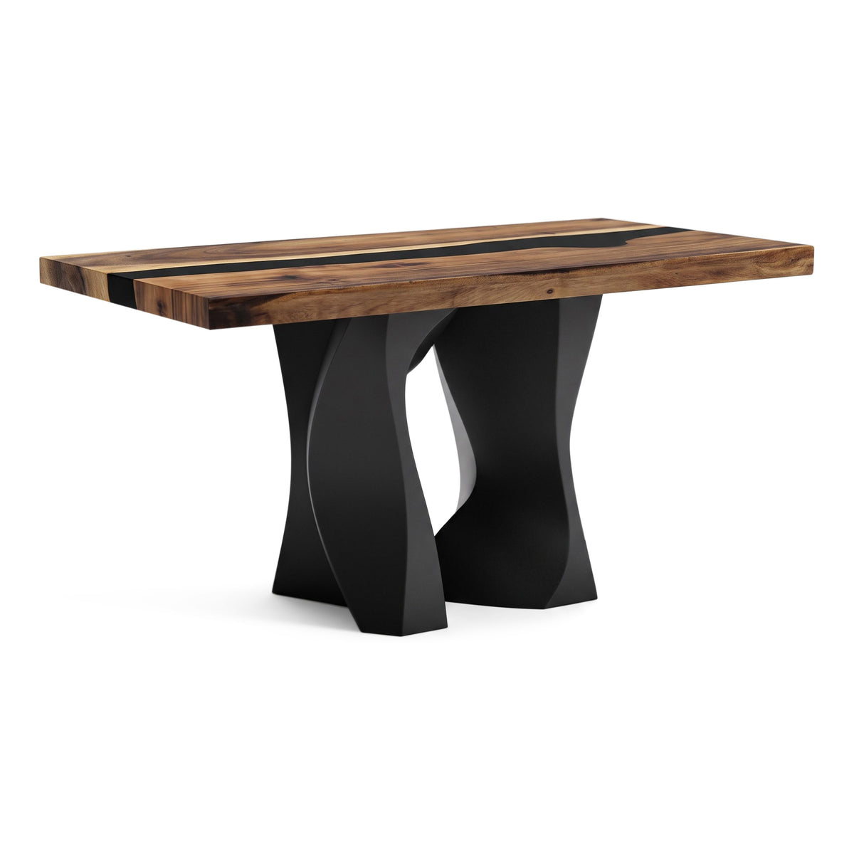 End Table 29" or 48" with Carved Rock Steel Base - 301 Rocky - SRE 48x24 White background