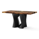 End Table 29" or 48" with Carved Rock Steel Base - 301 Rocky - SRE 48x24 White background