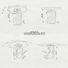 Handcrafted Dining Table with Aquila Table Base for Wood Table Top - 3d drawings