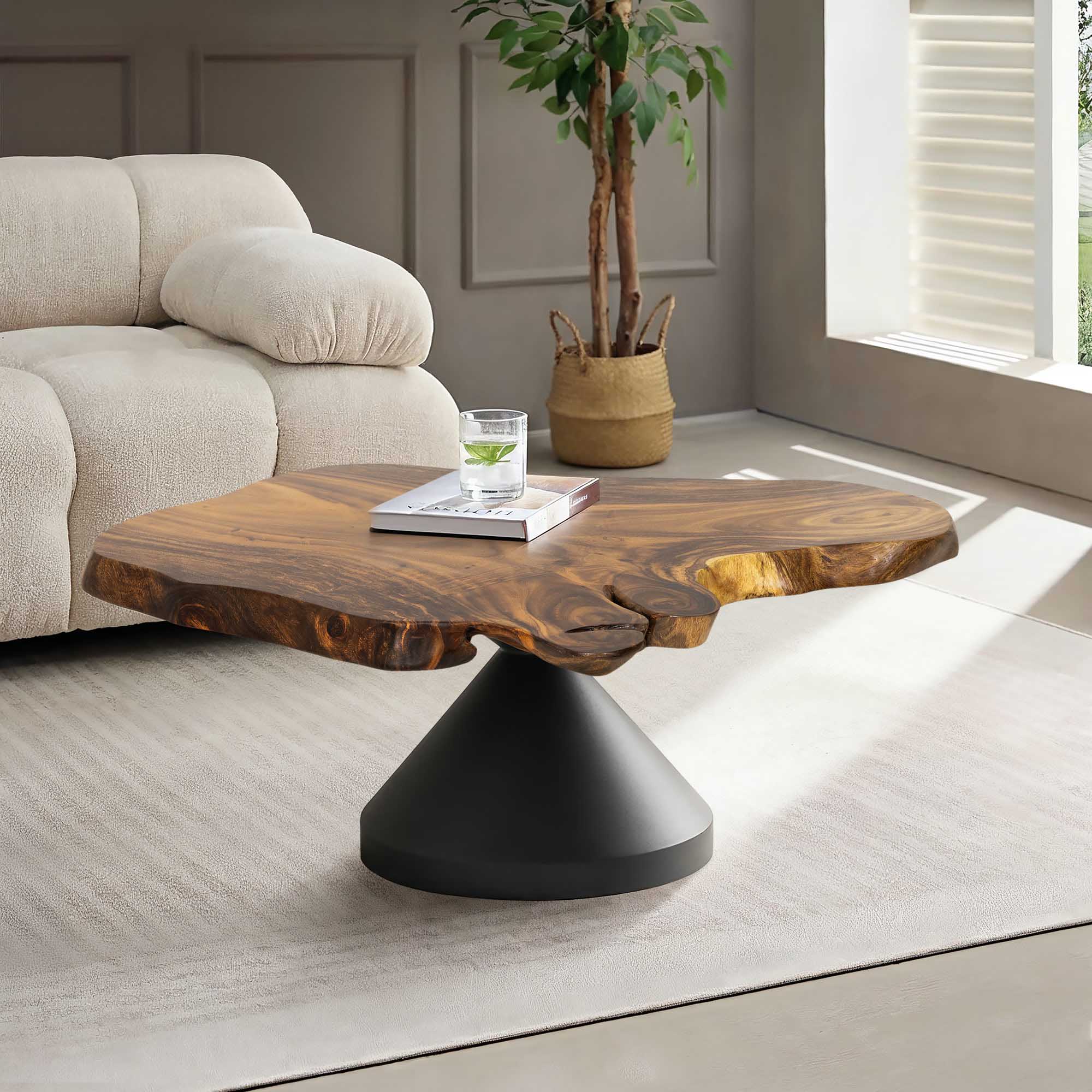 Live Edge Dining Table Top 43" x 36" Natural Slab interior - LE-43x36-0067