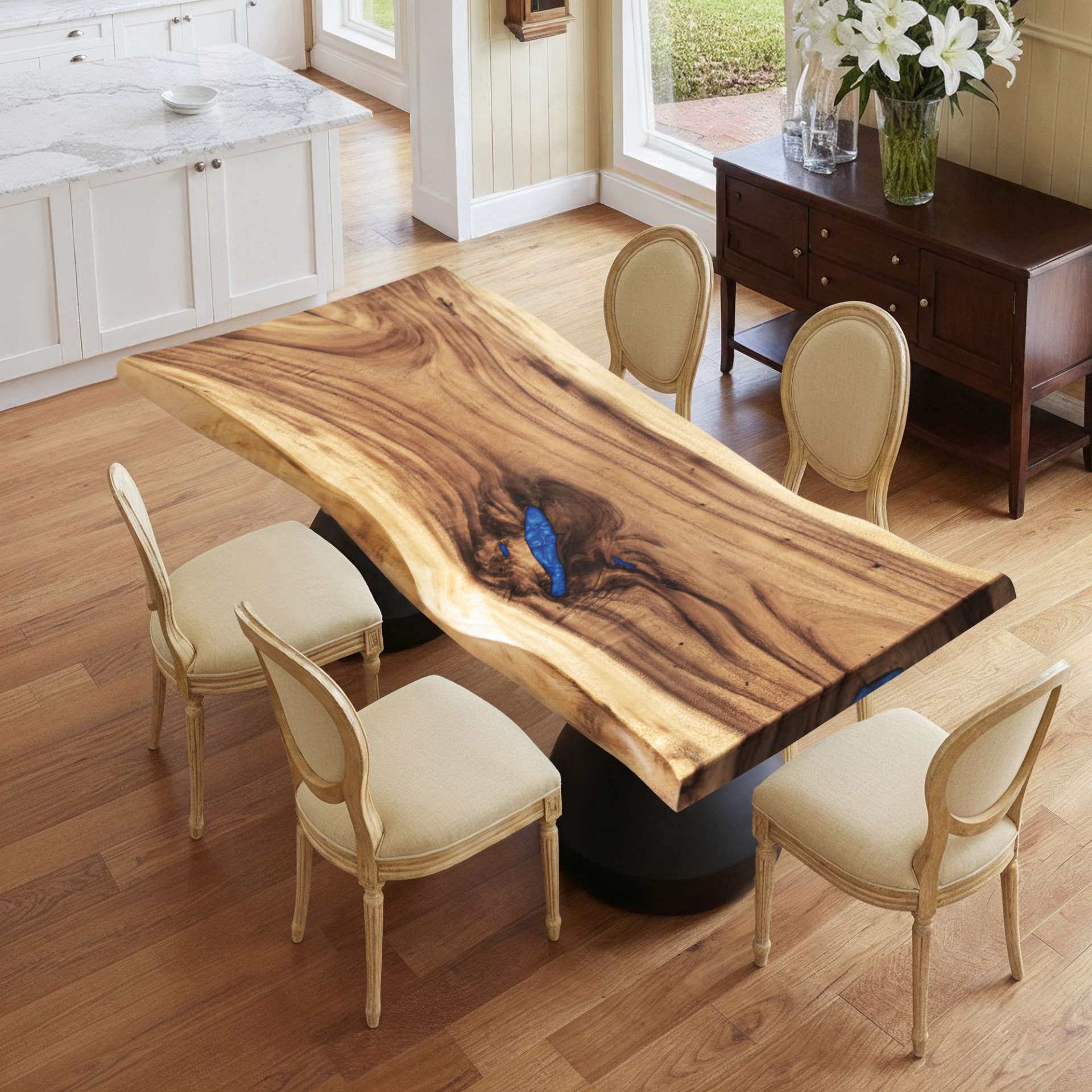 Live Edge Dining Table Top - 60" x 24" Interior - LE-60x24-0068