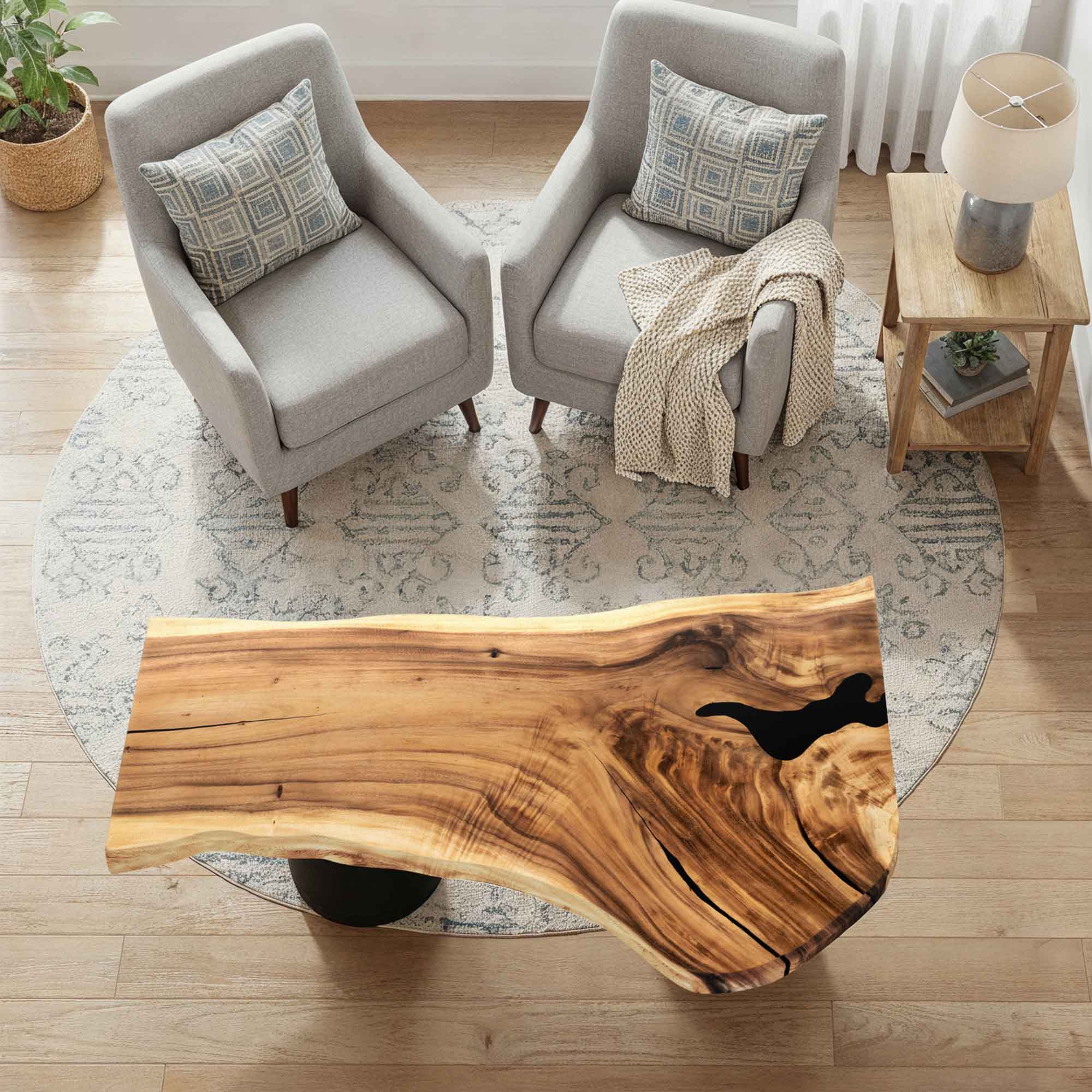 Live Edge Dining Table Top 60" x 34" interior - LE-60x34-0069