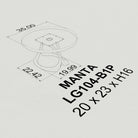 Manta Table Base 16" H Metal Design for Coffee Tables 3d drawings