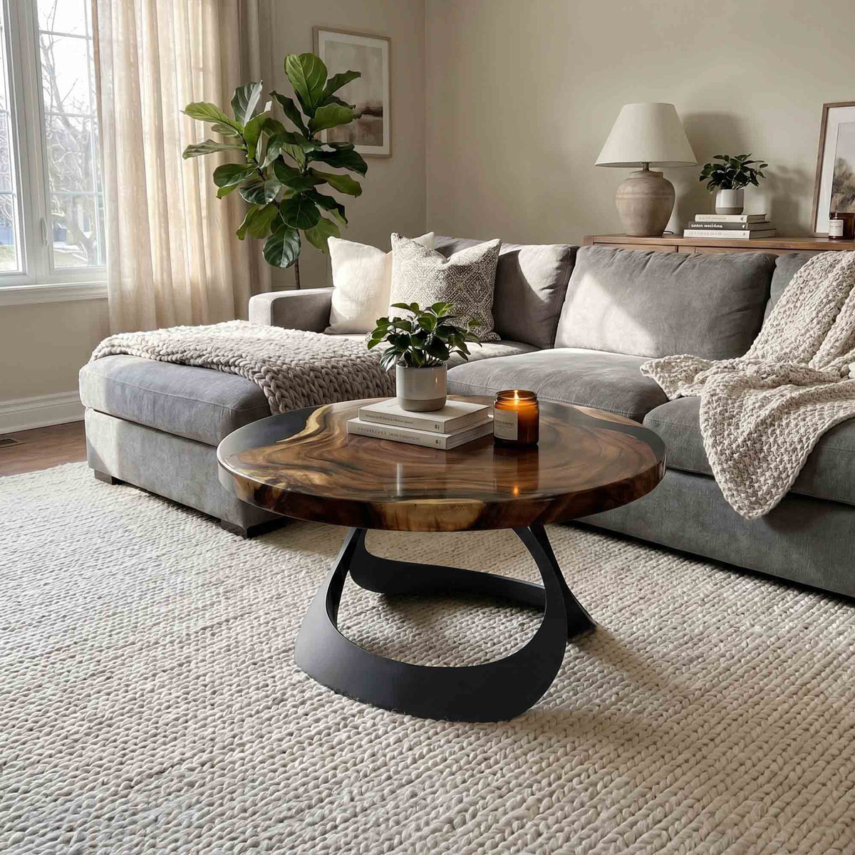 Manta Table Base 16" H Metal Design for Coffee Tables - thumb