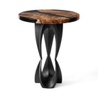 MCM Bar Table 35" or 41" Round in Epoxy Wood for Home Bars - 606 Blowy - SRU35 White Background