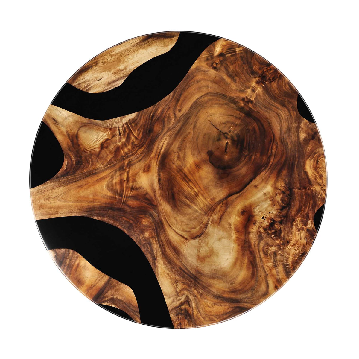 MCM Bar Table 35" or 41" Round in Epoxy Wood for Home Bars - 606 Blowy - SRU35 White Background