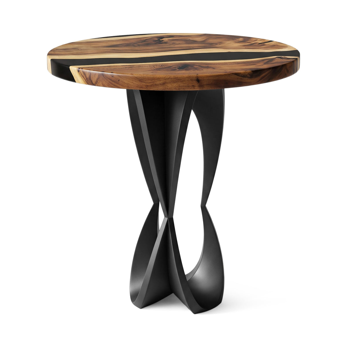 MCM Bar Table 35" or 41" Round in Epoxy Wood for Home Bars - 606 Blowy - SRU41 White background