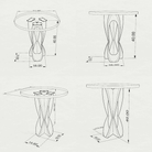 MCM Bar Table 35" or 41" Round in Epoxy Wood for Home Bars - 606 Blowy - SRU41 3D Drawings