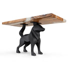 Metal Table Base Canis 28.5" H for Dining Table - epoxy tabletop white background