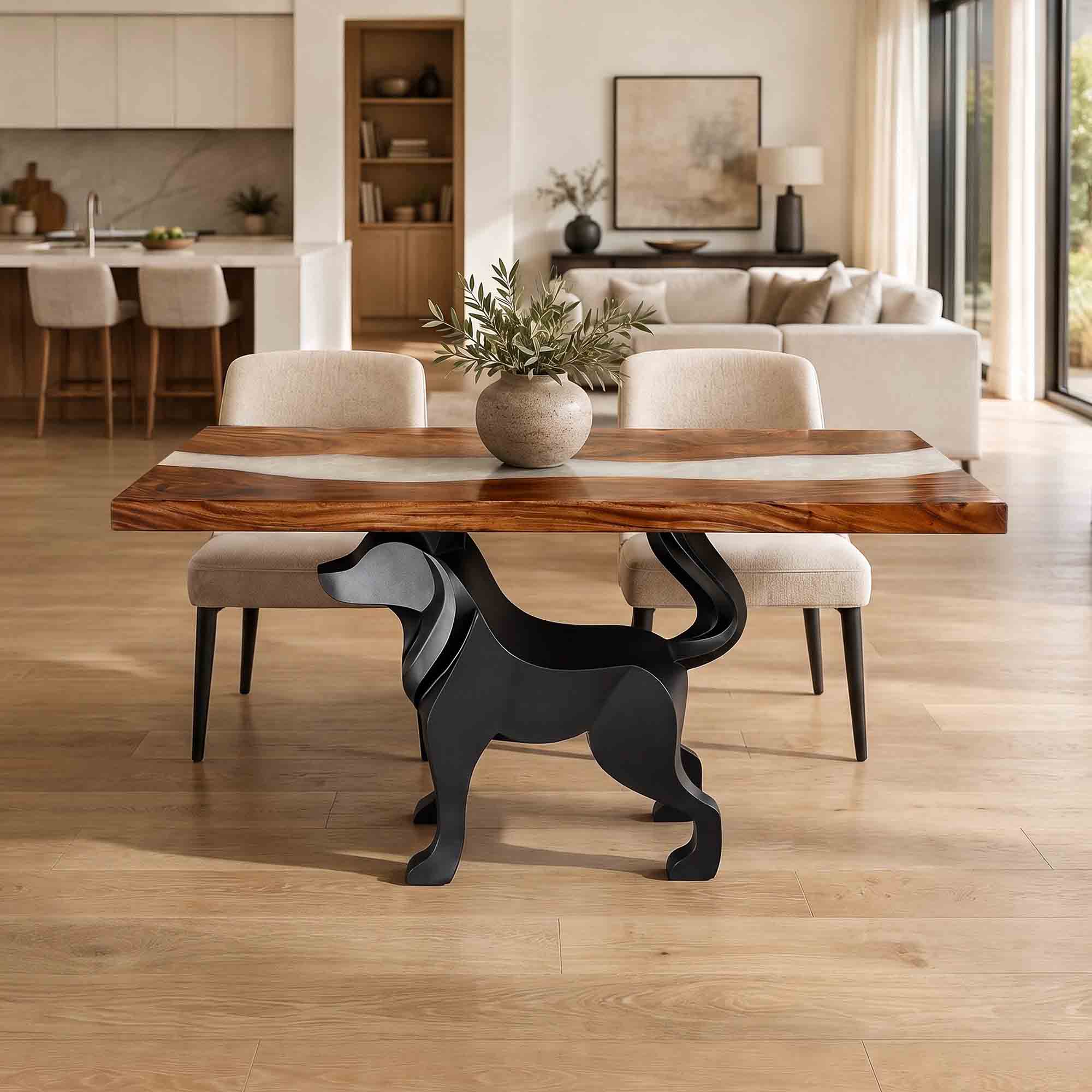 Metal Table Base Canis 28.5" H for Dining Table - Interior