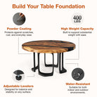 Features of Coffee Table with Framie 16" H Steel Table Base for Natural Wood Top
