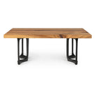 Metal Table Base Framie 16" H High Side Natural Wood Table - center white background