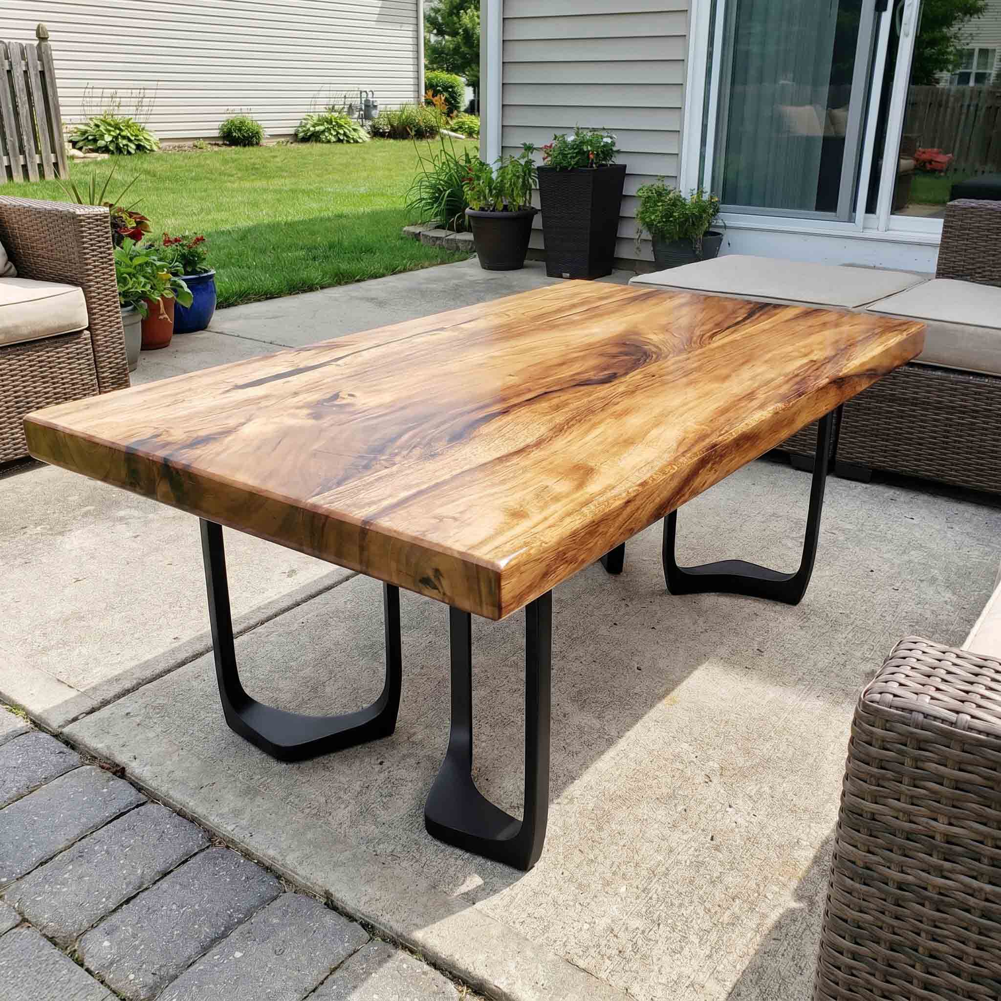 Metal Table Base Framie 16" H High Side Natural Wood Table - feedback thumbnail