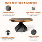 Features of Coffee Table with Papao 16" H Table Base for Industrial Natural Wood