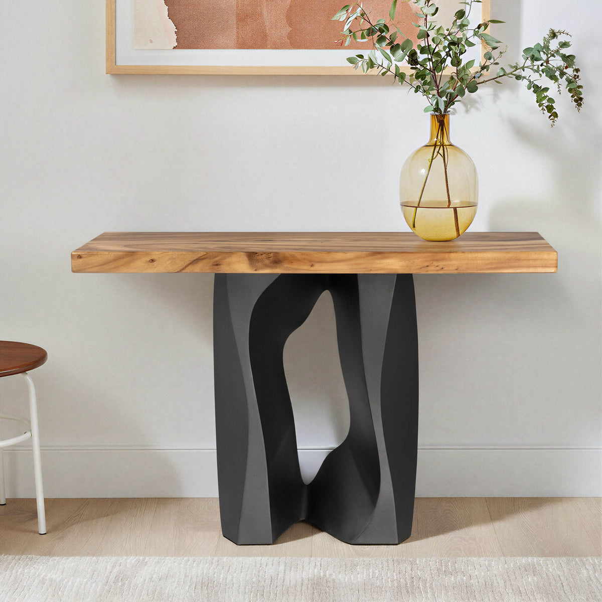 Console Table with Rocky 28.5" H Metal Table Base for Modern Entryway - thumb