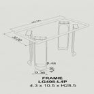 Metal Table Legs Framie 28.5" H for Butcher Block Desk - base and top dimension 3d drawings