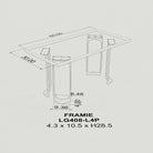 Metal Table Legs Framie 28.5" H for Butcher Block Desk - base and top dimension 3d drawings
