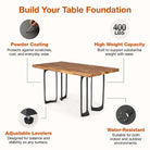 Features of Office Desk with Framie 28.5" H Metal Table Legs for Modern Workspace