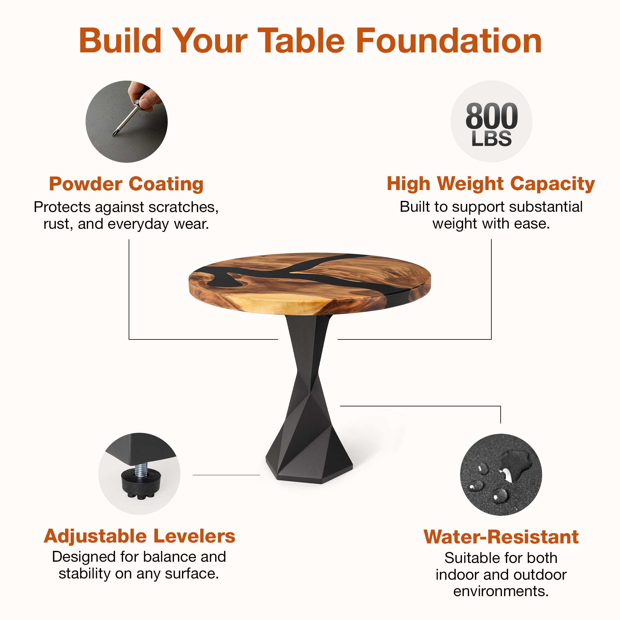 Features of Modern Dining Table with Frost 28.5" H Steel Table Base 