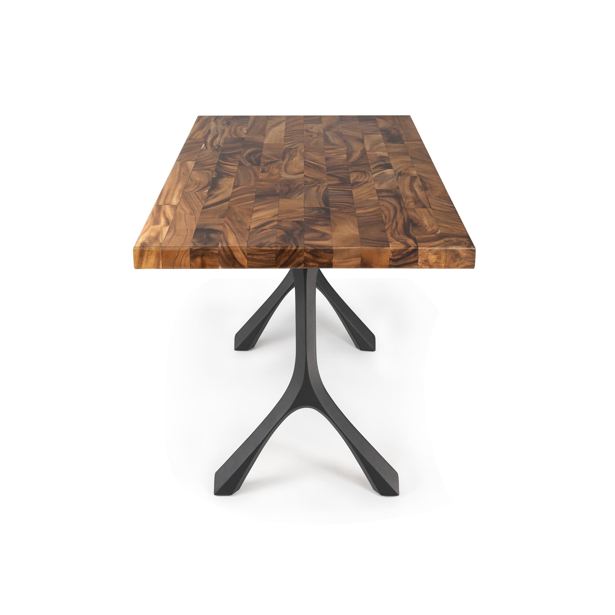 Modern Dining Table with Wilis 28.5" H Table Legs - butcher block table top center white background