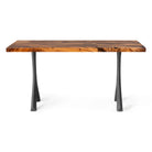 Natural Dining Table with Wilis 28.5" H Metal Table Legs - natural wood tabletop center white background