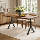 Natural Dining Table with Wilis 28.5" H Metal Table Legs - thumb