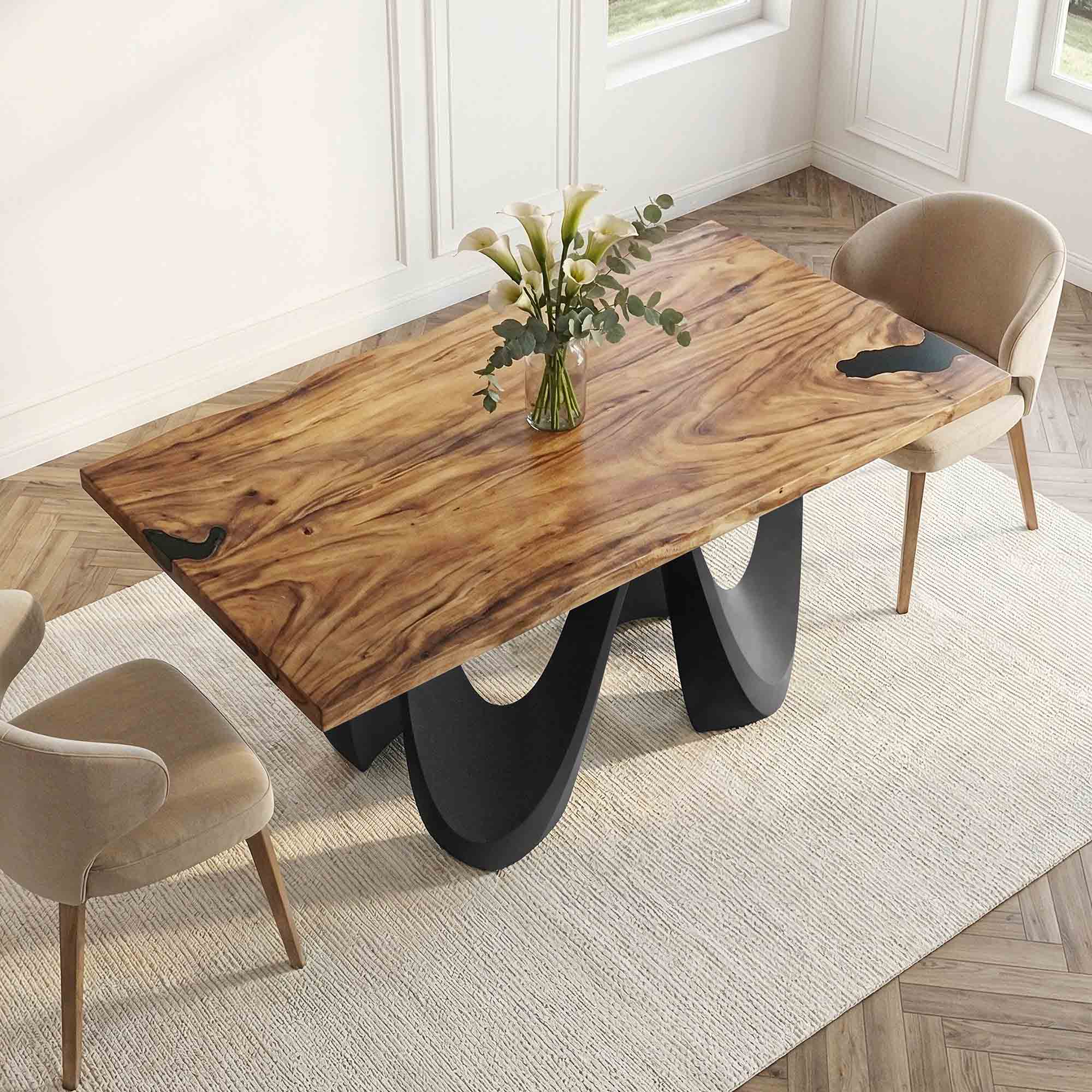 Natural Wood Table Top – Handcrafted with Unique Grain - NA-SRE72x30-004
