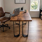 Office Desk with Framie Metal Table Legs for Modern Workspace - Natural wood top interior