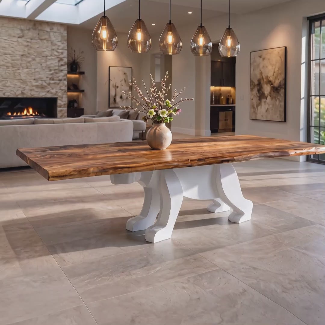 Dining Table with Polar Steel Table Base for Large Wooden Top - Video