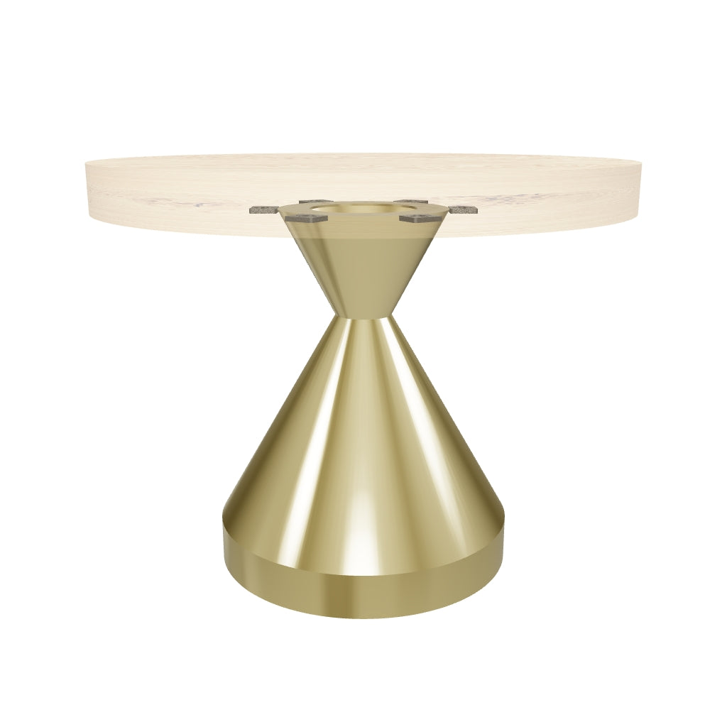 Coffee Table with Flux Gold 13.5"D x 16" H (Small Size) Handcrafted Steel Table Base - Round Epoxy 23" - AR media

