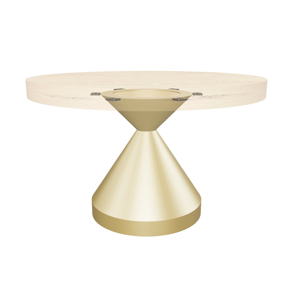 Coffee Table with Flux Gold 15"D x 16" H (Small Size) Handcrafted Steel Table Base - Round Epoxy 29" - AR media