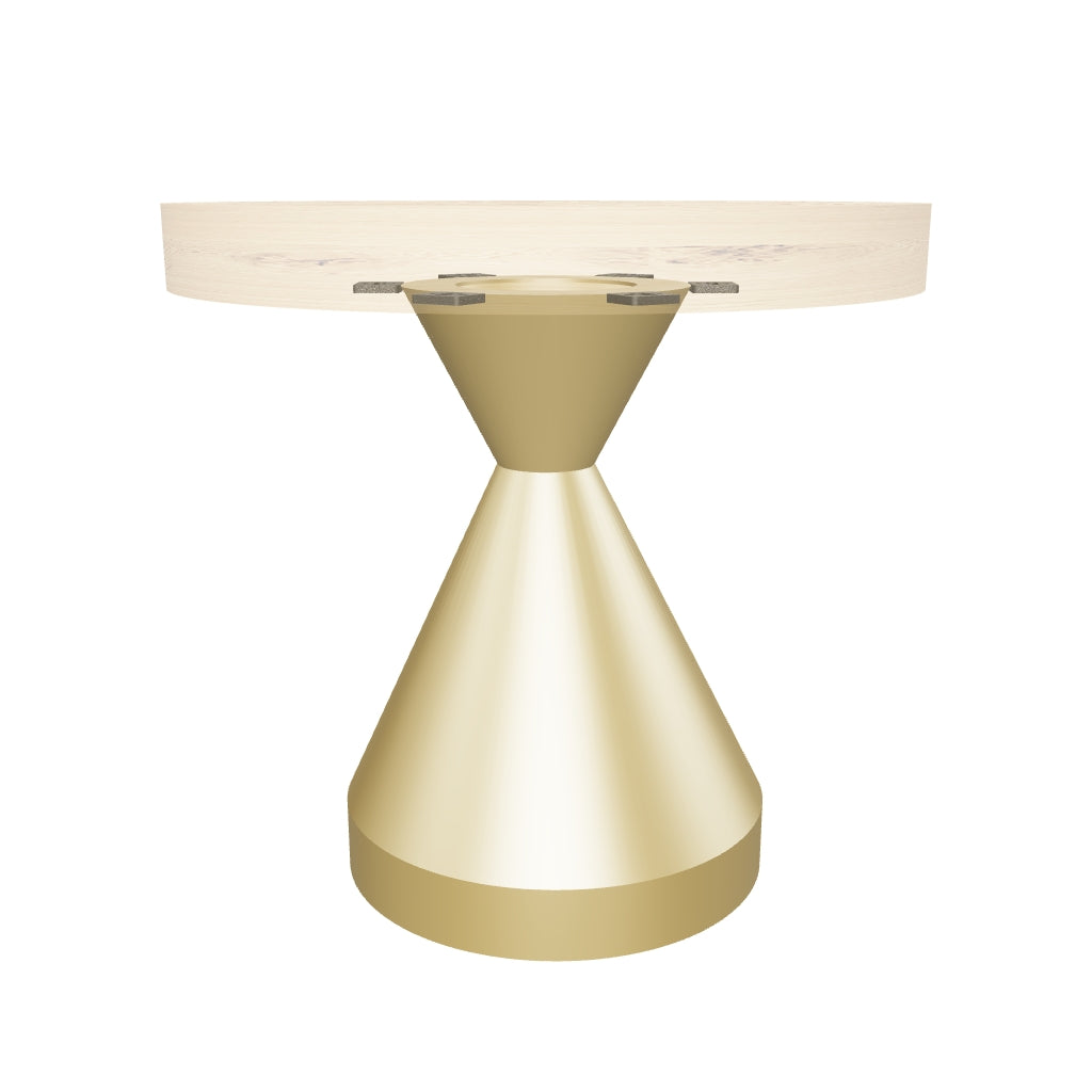 Coffee with Flux Gold 16" H Metal Table Base - brushed TB-16H12D-BR base and round table top - AR media