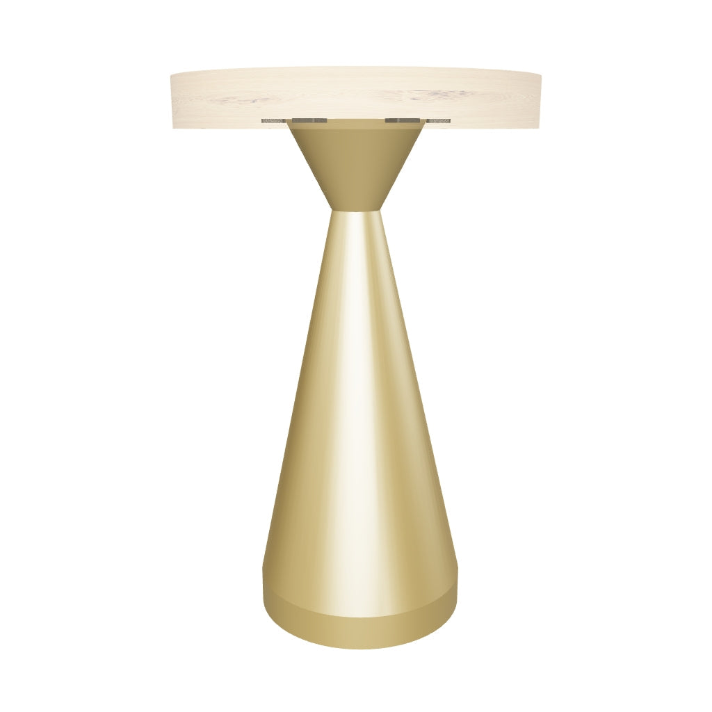 Console Table with Flux Gold 28"H x 12"D Steel Table Base - Round Epoxy 19" - AR media