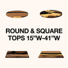 random round and square table top