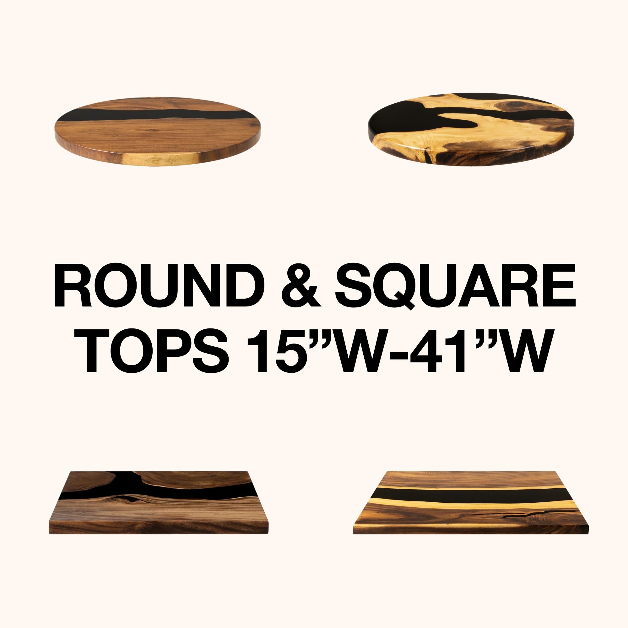 random round and square table top