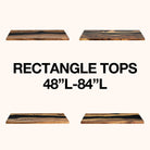 rectangle table top 48" to 84"