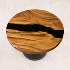 Round Black Epoxy Resin Table Top 29 Inches